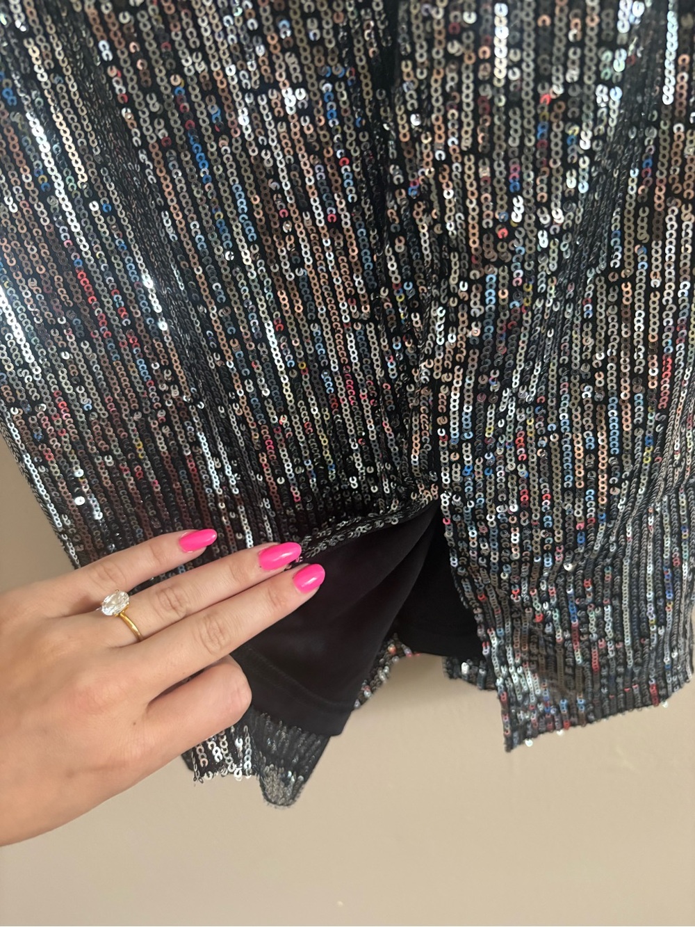 Lulus Once in a Lifetime Silver Sequin Off-the-Shoulder Mini Dress Size Small - Picture 10 of 11